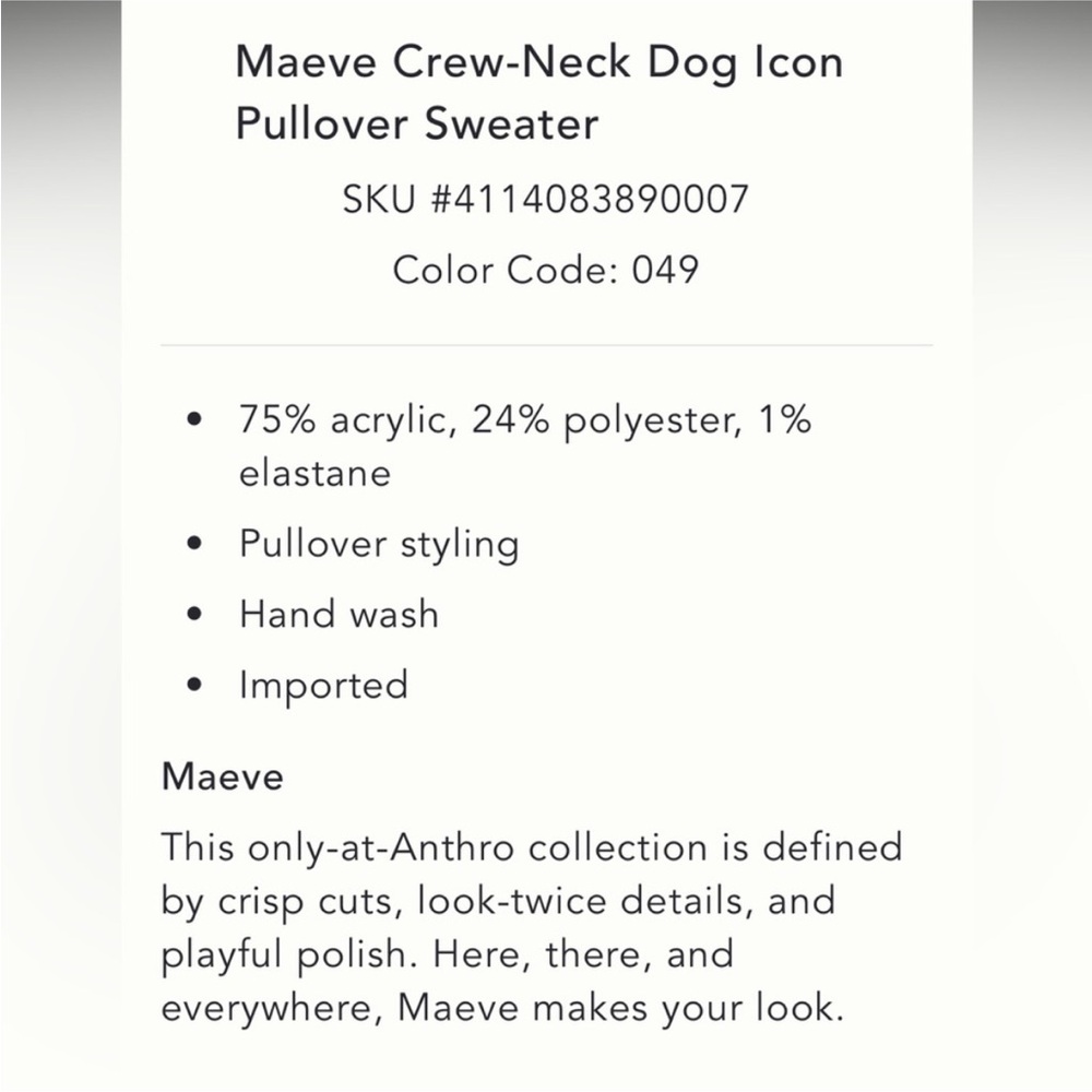 NWT Maeve Crew-Neck Dog Icon
Pullover Sweater - Picture 10 of 11